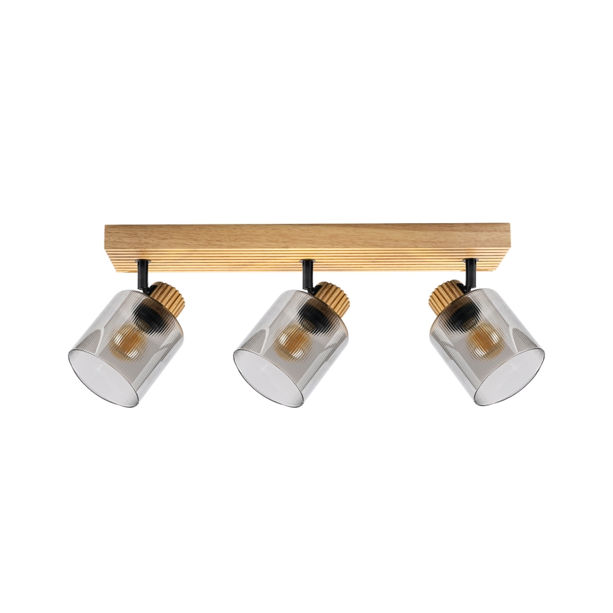 Brilagi - Lámpara de focos HYGGE 3xE14/15W/230V madera/ahumado