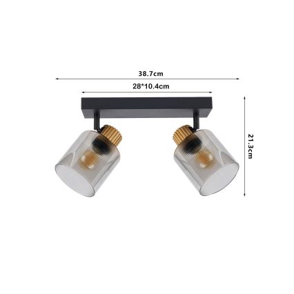 Brilagi - Lámpara de focos HYGGE 3xE14/15W/230V negro/ahumado
