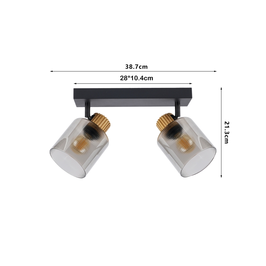 Brilagi - Lámpara de focos HYGGE 3xE14/15W/230V negro/ahumado