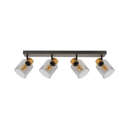 Brilagi - Lámpara de focos HYGGE 4xE14/15W/230V negro/ahumado