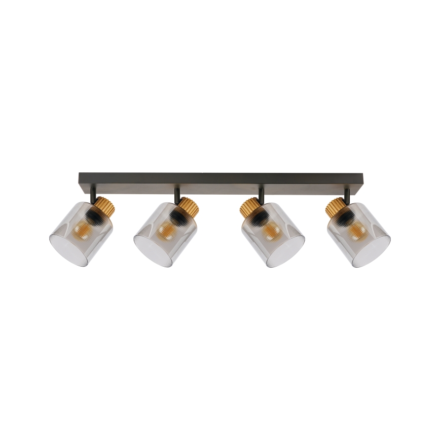 Brilagi - Lámpara de focos HYGGE 4xE14/15W/230V negro/ahumado