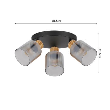 Brilagi - Lámpara de focos HYGGE 4xE14/15W/230V negro/ahumado