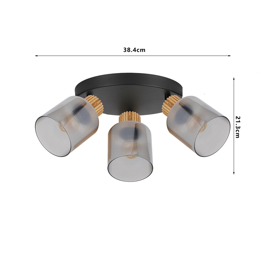 Brilagi - Lámpara de focos HYGGE 4xE14/15W/230V negro/ahumado