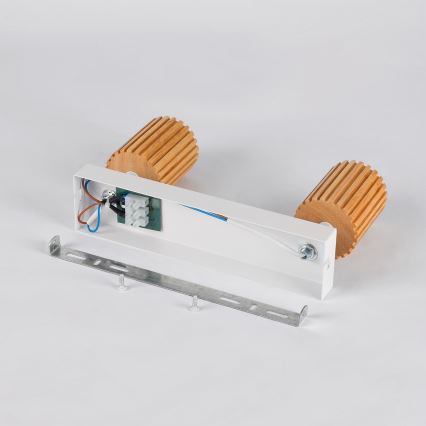 Brilagi - Lámpara de focos MODERN WOOD 2xGU10/8W/230V madera/blanco