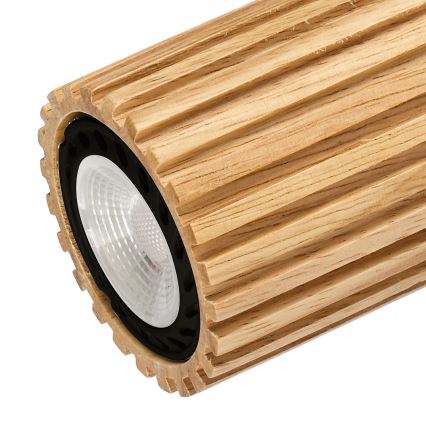 Brilagi - Lámpara de focos MODERN WOOD 2xGU10/8W/230V madera de caucho/negro