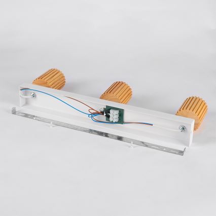 Brilagi - Lámpara de focos MODERN WOOD 3xGU10/8W/230V madera/blanco