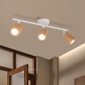 Brilagi - Lámpara de focos MODERN WOOD 3xGU10/8W/230V madera de caucho/blanco