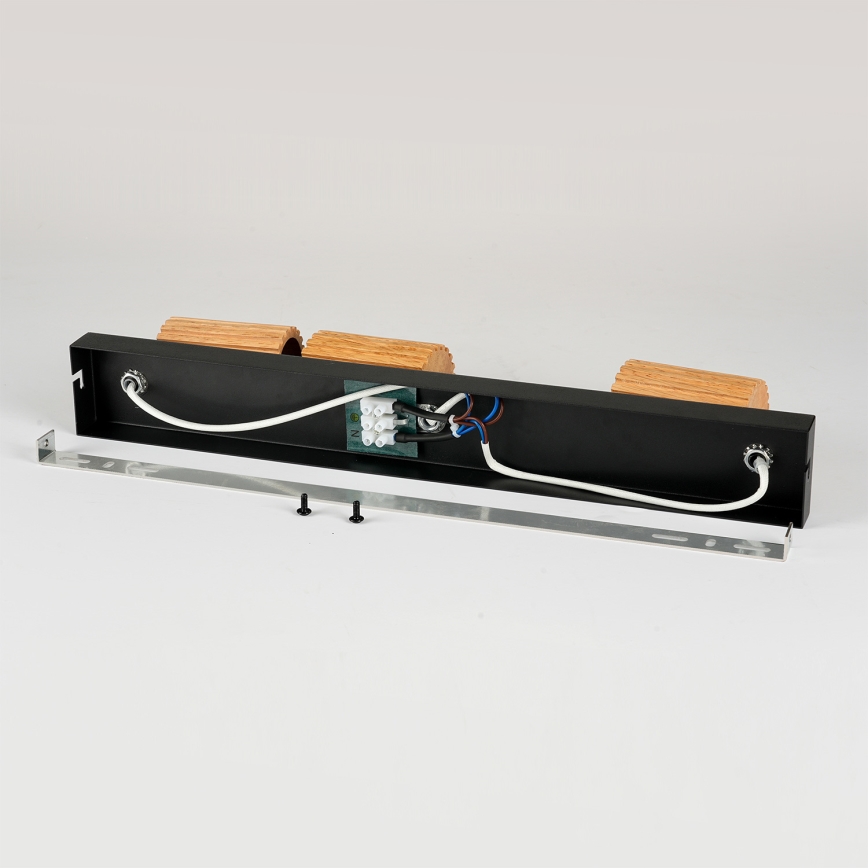 Brilagi - Lámpara de focos MODERN WOOD 3xGU10/8W/230V madera de caucho/negro