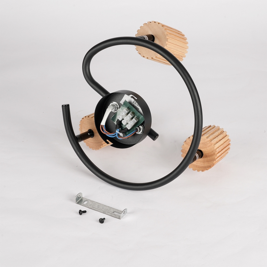 Brilagi - Lámpara de focos MODERN WOOD 3xGU10/8W/230V madera/negro