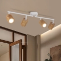 Brilagi - Lámpara de focos MODERN WOOD 4xGU10/8W/230V madera/blanco