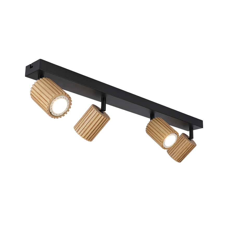 Brilagi - Lámpara de focos MODERN WOOD 4xGU10/8W/230V madera/negro