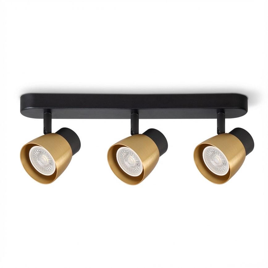 Brilagi - Lámpara de focos NUGGET 3xGU10/30W/230V negro/dorado