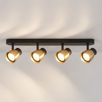 Brilagi - Lámpara de focos NUGGET 4xGU10/30W/230V negra/dorada