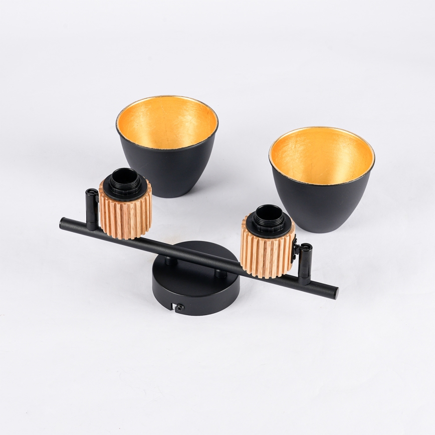 Brilagi - Lámpara de focos ODENSE 2xE14/10W/230V madera/negro