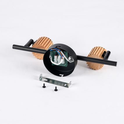 Brilagi - Lámpara de focos ODENSE 2xE14/10W/230V madera/negro