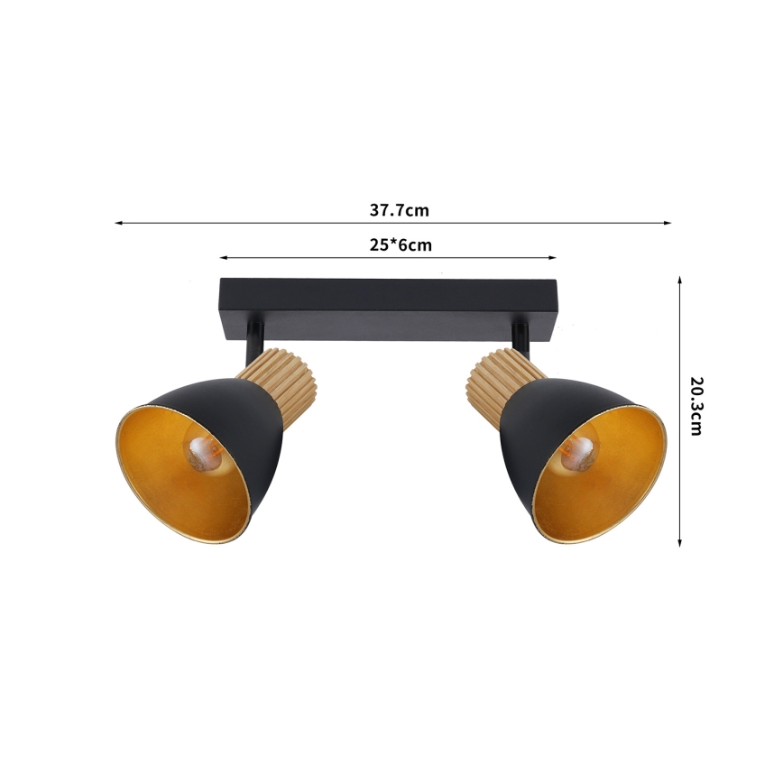 Brilagi - Lámpara de focos ODENSE 2xE14/10W/230V madera/negro