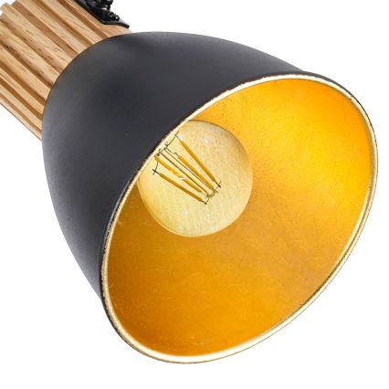 Brilagi - Lámpara de focos ODENSE 3xE14/10W/230V madera de caucho/negro