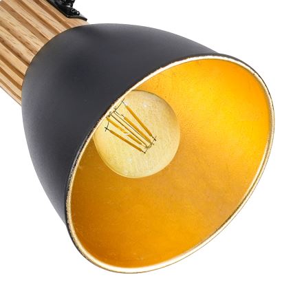 Brilagi - Lámpara de focos ODENSE 4xE14/10W/230V madera de caucho/negro