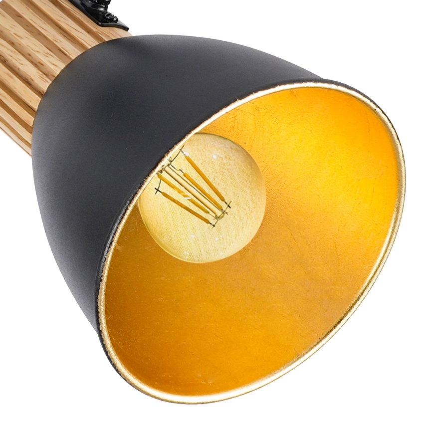 Brilagi - Lámpara de focos ODENSE 4xE14/10W/230V madera de caucho/negro