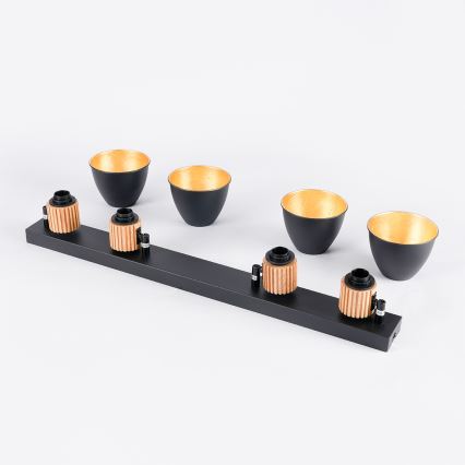 Brilagi - Lámpara de focos ODENSE 4xE14/10W/230V madera/negro