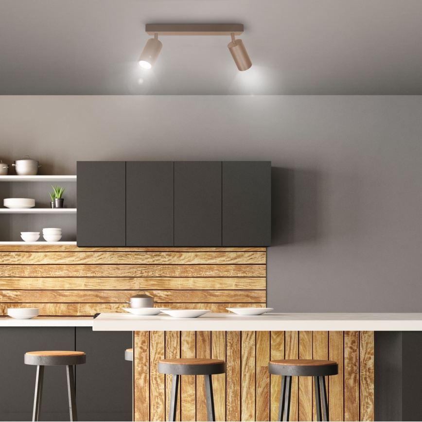 Brilagi - Lámpara de focos SELE 2xGU10/30W/230V beige