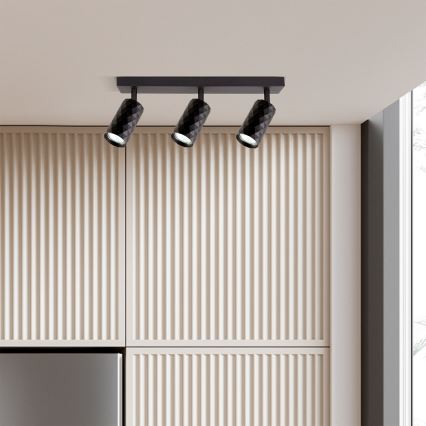 Brilagi - Lámpara de focos SELE DIAMANT 3xGU10/30W/230V negra