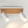 Brilagi - Lámpara de focos SELE WOOD 2xGU10/30W/230V blanco/madera