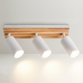 Brilagi - Lámpara de focos SELE WOOD 3xGU10/30W/230V blanco/madera