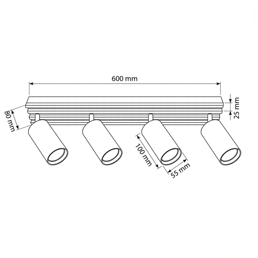 Brilagi - Lámpara de focos SELE WOOD 4xGU10/30W/230V negro/madera