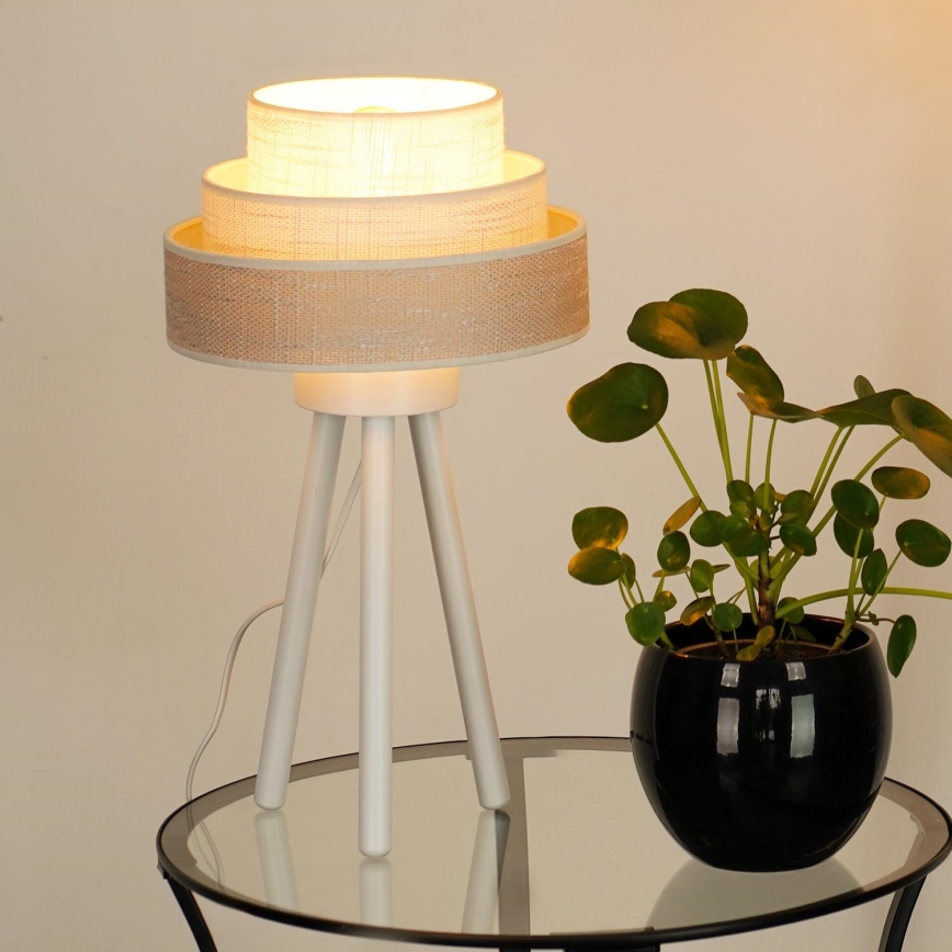 Brilagi - Lámpara de mesa ALASKA LUNETA 1xE27/15W/230V gris/color crema