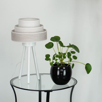 Brilagi - Lámpara de mesa ALASKA LUNETA 1xE27/15W/230V gris/color crema
