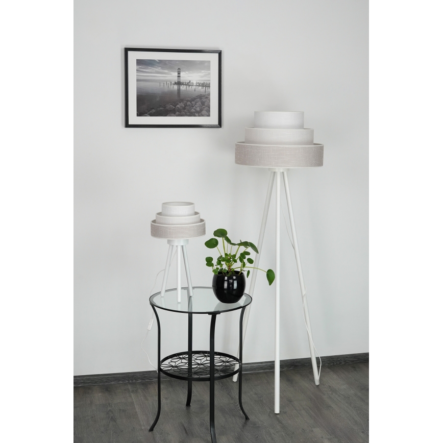 Brilagi - Lámpara de mesa ALASKA LUNETA 1xE27/15W/230V gris/color crema