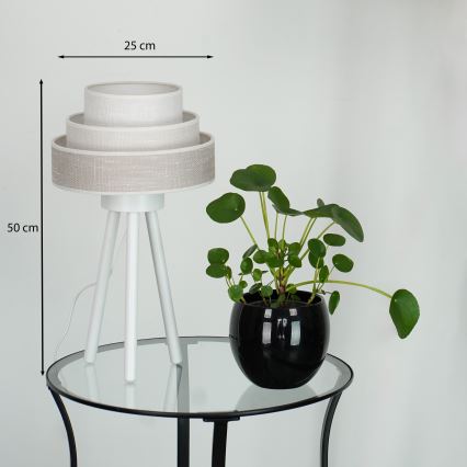 Brilagi - Lámpara de mesa ALASKA LUNETA 1xE27/15W/230V gris/color crema