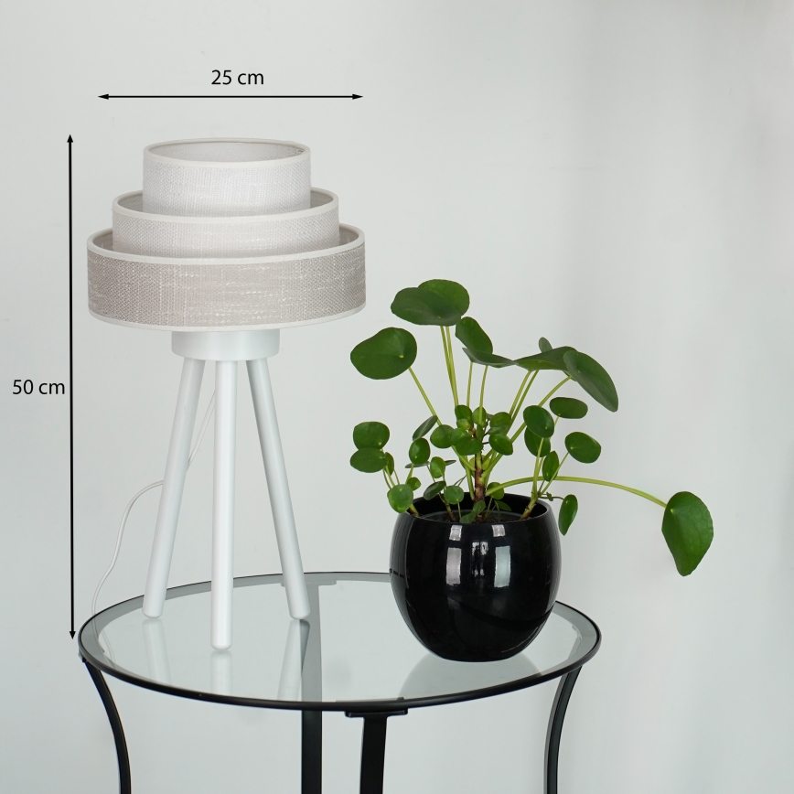 Brilagi - Lámpara de mesa ALASKA LUNETA 1xE27/15W/230V gris/color crema
