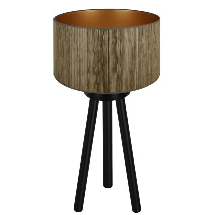 Brilagi - Lámpara de mesa BOSTON ROLLER 1xE27/15W/230V paja marrón/dorado