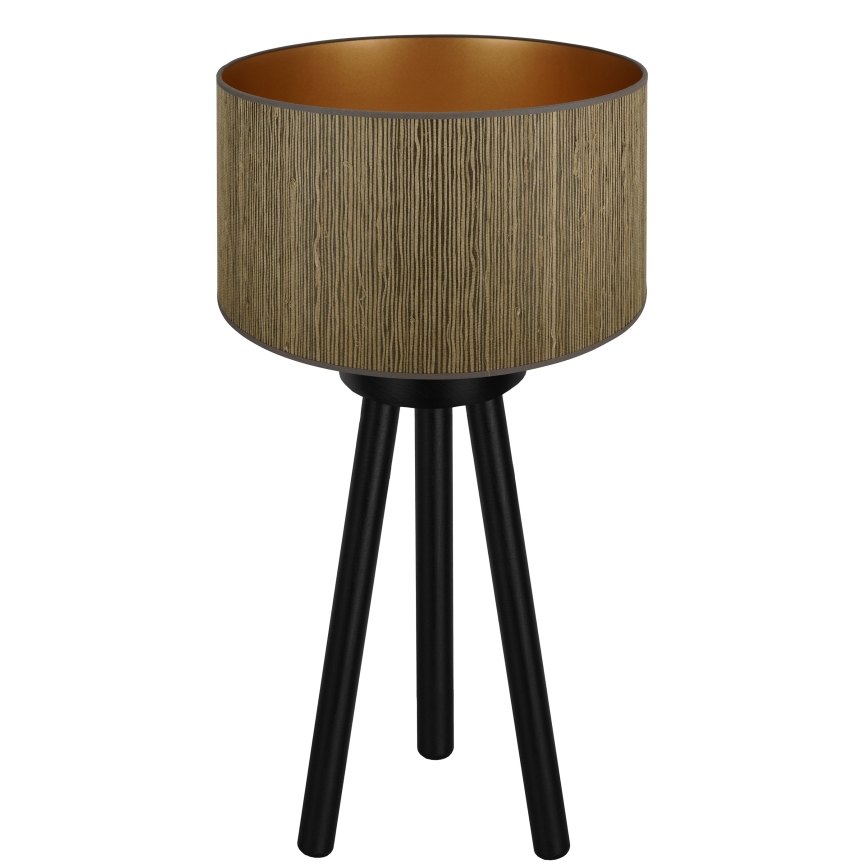 Brilagi - Lámpara de mesa BOSTON ROLLER 1xE27/15W/230V paja marrón/dorado