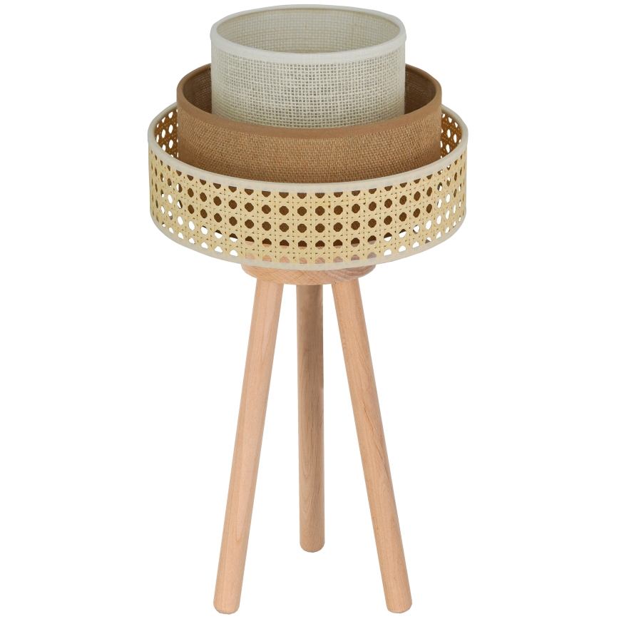 Brilagi - Lámpara de mesa CEDAR LUNETA 1xE27/15W/230V beige/marrón/color crema