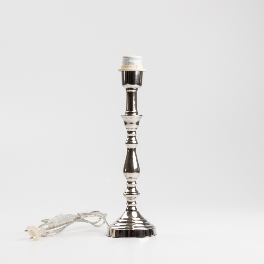 Brilagi - Lámpara de mesa CERIA 1xE27/60W/230V diámetro 30 cm cromo brillante/gris