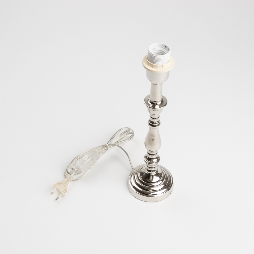 Brilagi - Lámpara de mesa CERIA 1xE27/60W/230V Ø 25 cm cromado brillante/gris