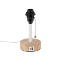 Brilagi - Lámpara de mesa con puerto USB TABLON, 1xE27/25W/230V, roble/blanco