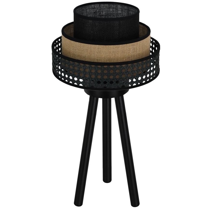 Brilagi - Lámpara de mesa DAKOTA LUNETA 1xE27/15W/230V negro/beige