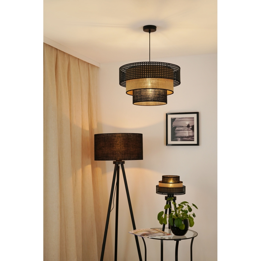 Brilagi - Lámpara de mesa DAKOTA LUNETA 1xE27/15W/230V negro/beige