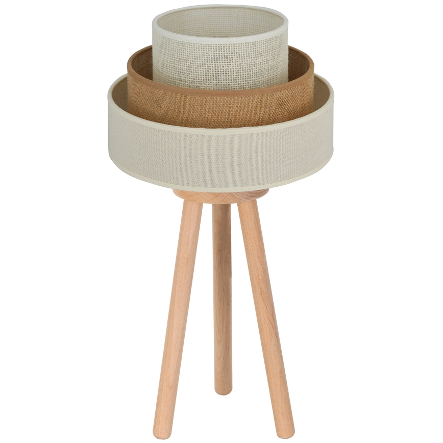 Brilagi - Lámpara de mesa DENVER LUNETA 1xE27/15W/230V beige/marrón/color crema