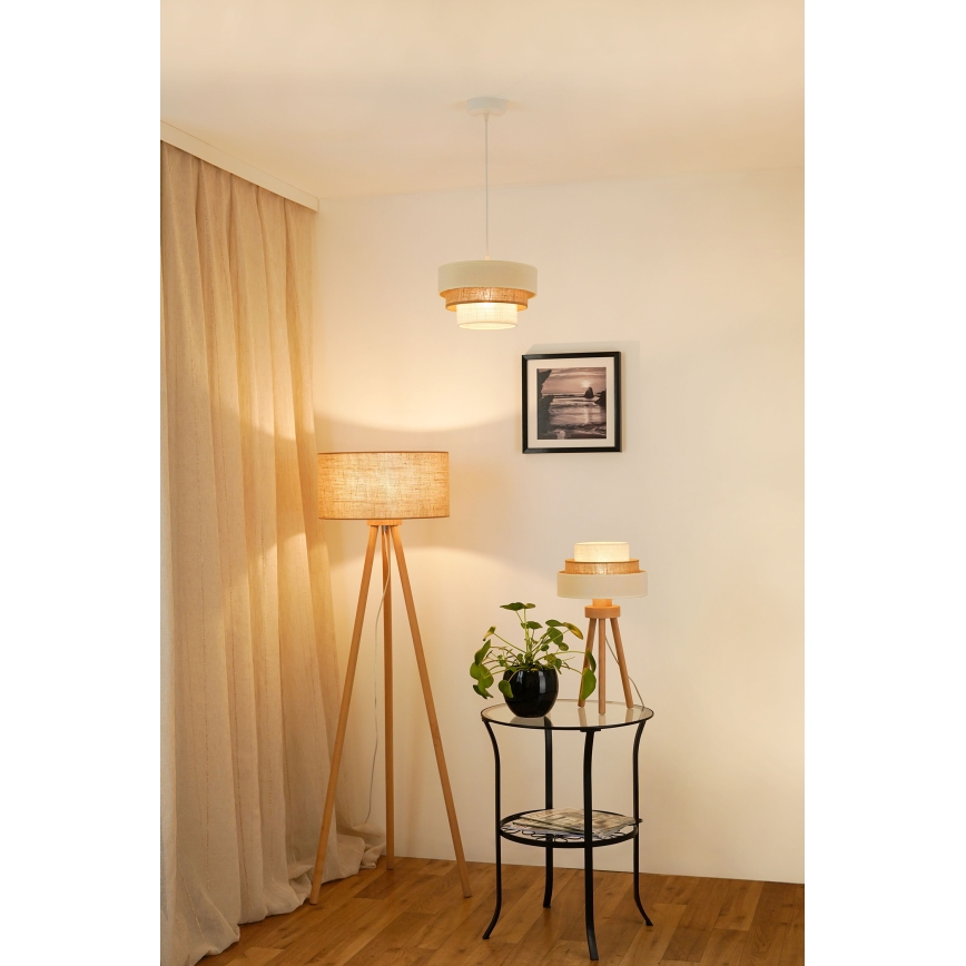 Brilagi - Lámpara de mesa DENVER LUNETA 1xE27/15W/230V beige/marrón/color crema