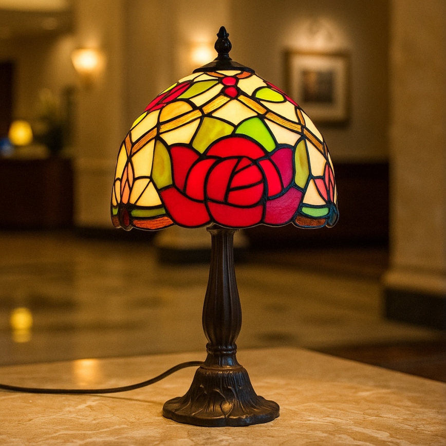 Brilagi - Lámpara de mesa estilo Tiffany con vitral GARLAN 1xE14/40W/230V