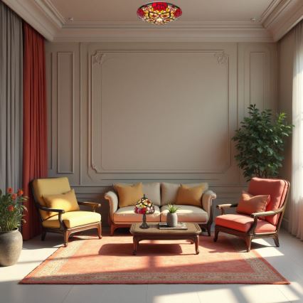 Brilagi - Lámpara de mesa estilo Tiffany con vitral GARLAN 1xE14/40W/230V