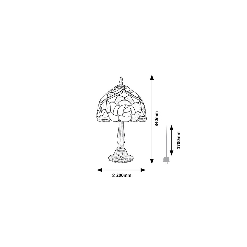 Brilagi - Lámpara de mesa estilo Tiffany con vitral GARLAN 1xE14/40W/230V