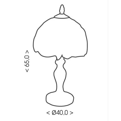 Brilagi - Lámpara de mesa estilo Tiffany con vitral MIRABELLA 1xE27/60W/230V