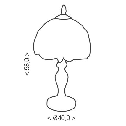 Brilagi - lámpara de mesa estilo Tiffany con vitral SIENNA 2xE27/60W/230V