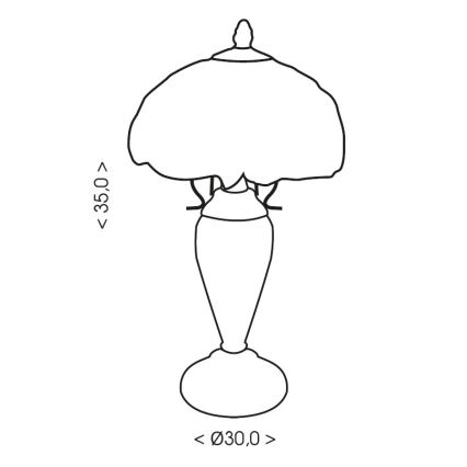 Brilagi - lámpara de mesa estilo Tiffany MIRABELLA 1xE27/60W/230V + 1xE14/40W
